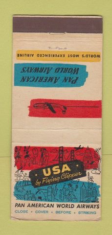 Matchbook Cover - Pan American Am Airlines WEAR DISPLAY 30 Stick