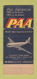 Matchbook Cover - Pan American Am Airlines WEAR DISPLAY 30 Stick