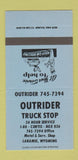 Matchbook Cover - Outrider Truck Stop Laramie WY Motel 30 Strike
