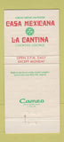 Matchbook Cover - Casa Mexicana Seattle WA Mexican 30 Strike