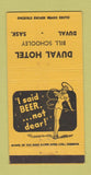 Matchbook Cover - Duval Hotel Duval SK girlie 30 Strike