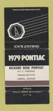 Matchbook Cover - 1979 Pontiac Rose Liberal KS Starlight Black WEAR 30 Strike