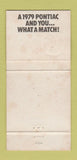 Matchbook Cover - 1979 Pontiac Rose Liberal KS Starlight Black WEAR 30 Strike