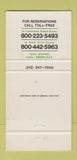 Matchbook Cover - Best Western Barbizon Plaza Hotel New York City 30 Strike