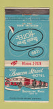 Matchbook Cover - Beacon Street Hotel Brookline MA WORN 30 Strike