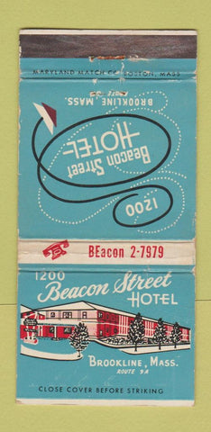 Matchbook Cover - Beacon Street Hotel Brookline MA WORN 30 Strike