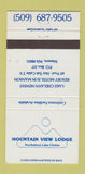Matchbook Cover - Mountain View Lodge Lake Chelan Manson WA 30 Strike