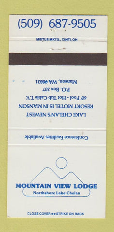 Matchbook Cover - Mountain View Lodge Lake Chelan Manson WA 30 Strike