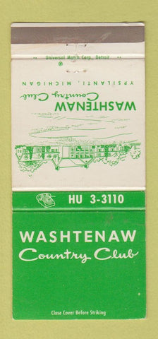 Matchbook Cover - Washtenah Country Club Ypsilanti MI 30 Strike
