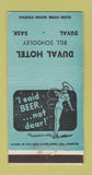 Matchbook Cover - Duval Hotel Duval SK girlie WEAR 30 Strike