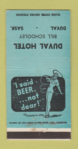 Matchbook Cover - Duval Hotel Duval SK girlie WEAR 30 Strike
