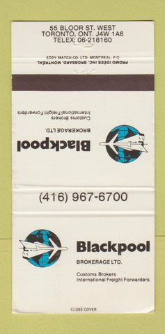 Matchbook Cover - Blackpool Brokerage Customs Toronto ON WEAR 30 Strike