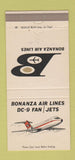 Matchbook Cover - Bonanza Airlines DC9 Jet 30 Strike