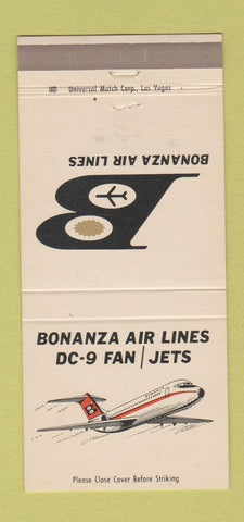 Matchbook Cover - Bonanza Airlines DC9 Jet 30 Strike