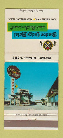 Matchbook Cover - London Lodge Motel New Orleans LA WEAR 30 Strike