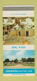 Matchbook Cover - Colonial Motor Inn Binghamton NY 30 Strike