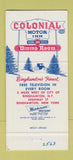 Matchbook Cover - Colonial Motor Inn Binghamton NY 30 Strike