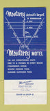 Matchbook Cover - Monterey Motel Detroit MI 30 Strike