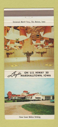 Matchbook Cover - Lloyd's Marshalltown IA restaurant 30 Strike