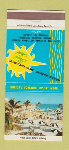 Matchbook Cover - Golden Nugget Resort Motel Miami Beach FL 30 Strike