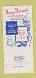 Matchbook Cover - Percy Brown's Restaurant Wilkes Barre PA 30 Strike