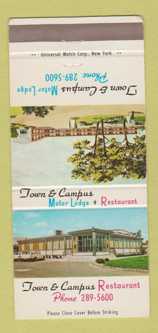 Matchbook Cover - Town and Campus Restaurant Motor Lodge Union NJ 30 Strike