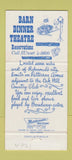 Matchbook Cover - Barn Dinner Theatre Richmond VA 30 Strike