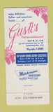Matchbook Cover - Gusti's Italian Restaurant Washington DC  30 Strike