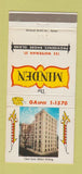 Matchbook Cover - Miden Hotel Providence RI 30 Strike