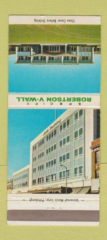 Matchbook Cover - Robertson V Wall Pittsburgh PA building materials 30 Strike