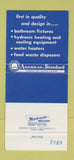 Matchbook Cover - American Standard Heating Coolings Commons' Hardware 30 Strike