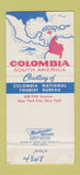 Matchbook Cover - Colombia Tourism girlie 30 Strike