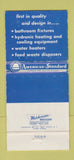Matchbook Cover - American Standard Bathroom Fixtures Savannah GA 30 Strike