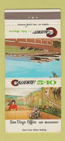 Matchbook Cover - Caliente Horse Racing San Diego Tijuana Mexico WEAR 30 Strike
