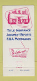 Matchbook Cover - Maryland Title Guarantee Baltimore MD 30 Strike