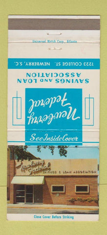 Matchbook Cover - Newberry Federal Savings and Loan SC 30 Strike