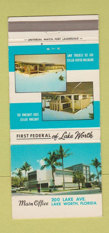 Matchbook Cover - First Federal Bank Lake Worth FL 30 Strike