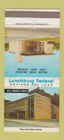 Matchbook Cover - Lynchburg Federal Savings and Loan VA 30 Strike