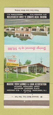 Matchbook Cover - Marine View Savings Middletown Atlantic Highlands NJ 30 Strike