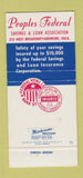 Matchbook Cover - Peoples Federal Savings Adrmore OK 30 Strike