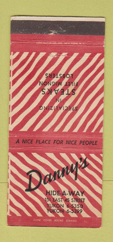 Matchbook Cover - Danny's Hide A Way New York City 30 Strike