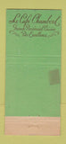 Matchbook Cover - Le Cafe Chambord New York City 21 Strike Feature