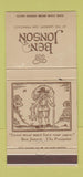 Matchbook Cover - Ben Jonson San Francisco CA restaurant 30 Strike