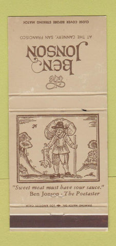Matchbook Cover - Ben Jonson San Francisco CA restaurant 30 Strike