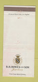 Matchbook Cover - BD Howes Jewelry Los Angeles Pasadena CA WEAR 30 Strike