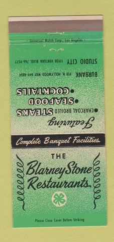 Matchbook Cover - Blarney Stone Restaurant Burbank Studio City CA 30 Strike