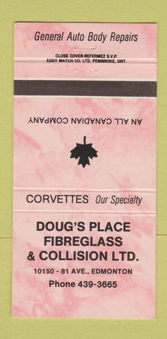 Matchbook Cover - Doug's Place Corvette Repair Edmonton AB 30 Strike