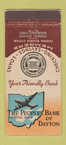 Matchbook Cover - Peoples Bank of Dayton OH 21 Strike Feature