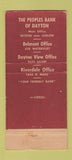 Matchbook Cover - Peoples Bank of Dayton OH 21 Strike Feature