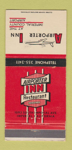 Matchbook Cover - Airporter Inn Imperial CA 30 Strike